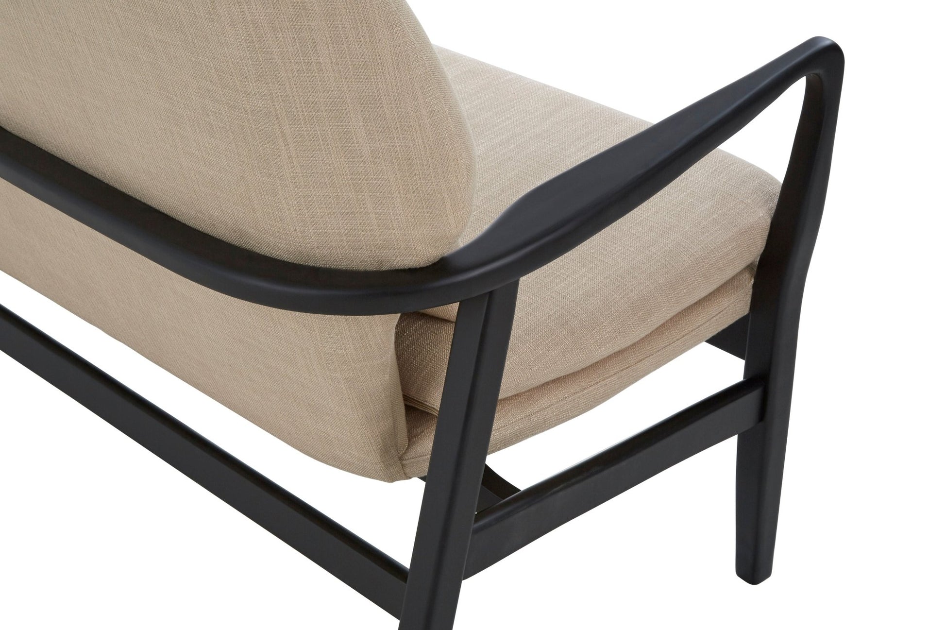 Pelle 2 Seat Beige Sofa With Black Wood Frame - Skandi London