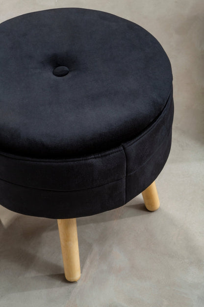 Gunhilda Black Velvet Stool - Skandi London