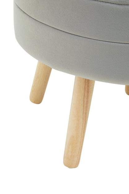Gunhilda Grey Velvet Stool - Skandi London