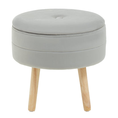 Gunhilda Grey Velvet Stool - Skandi London