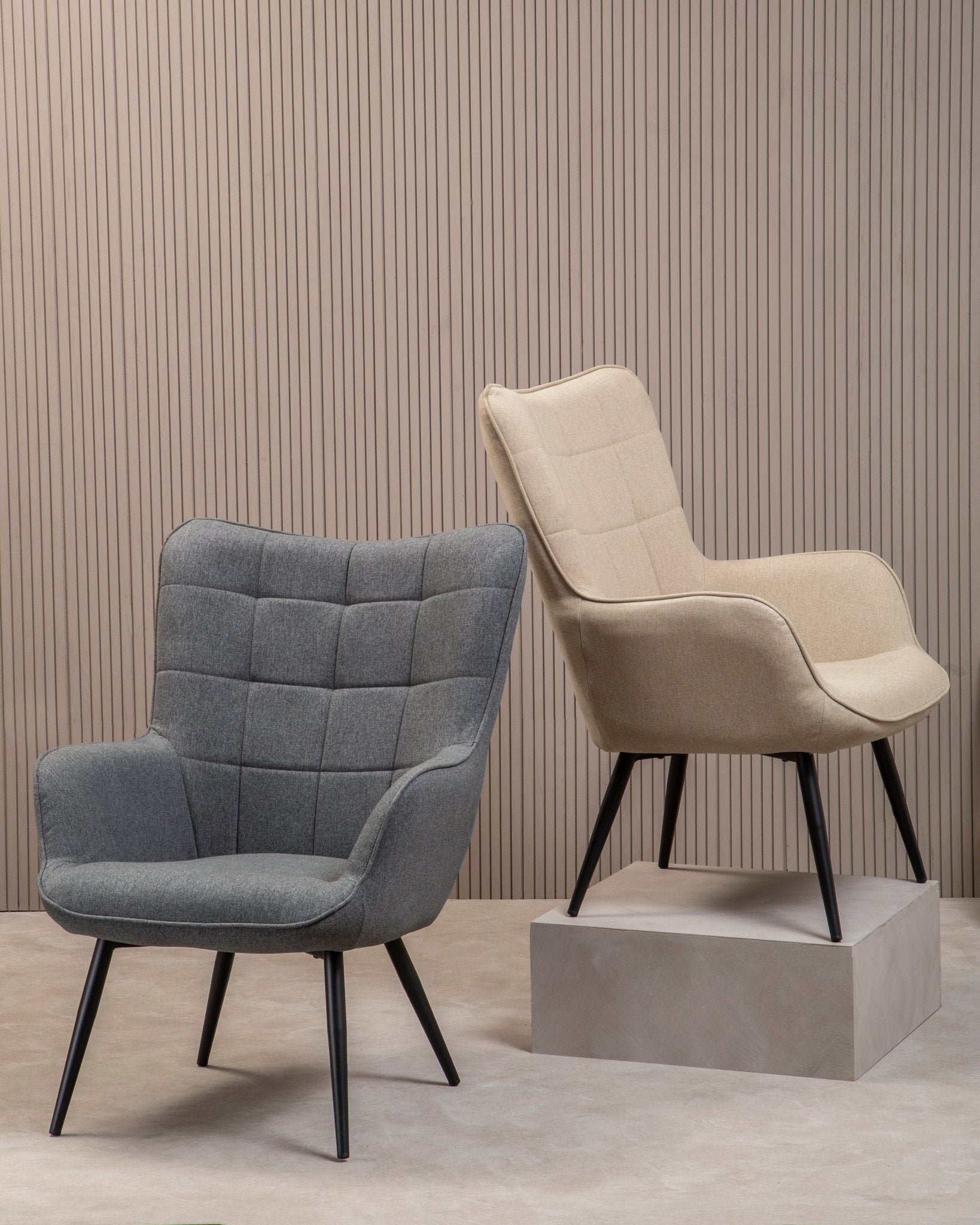 Pelle Grey Fabric Armchair - Skandi London