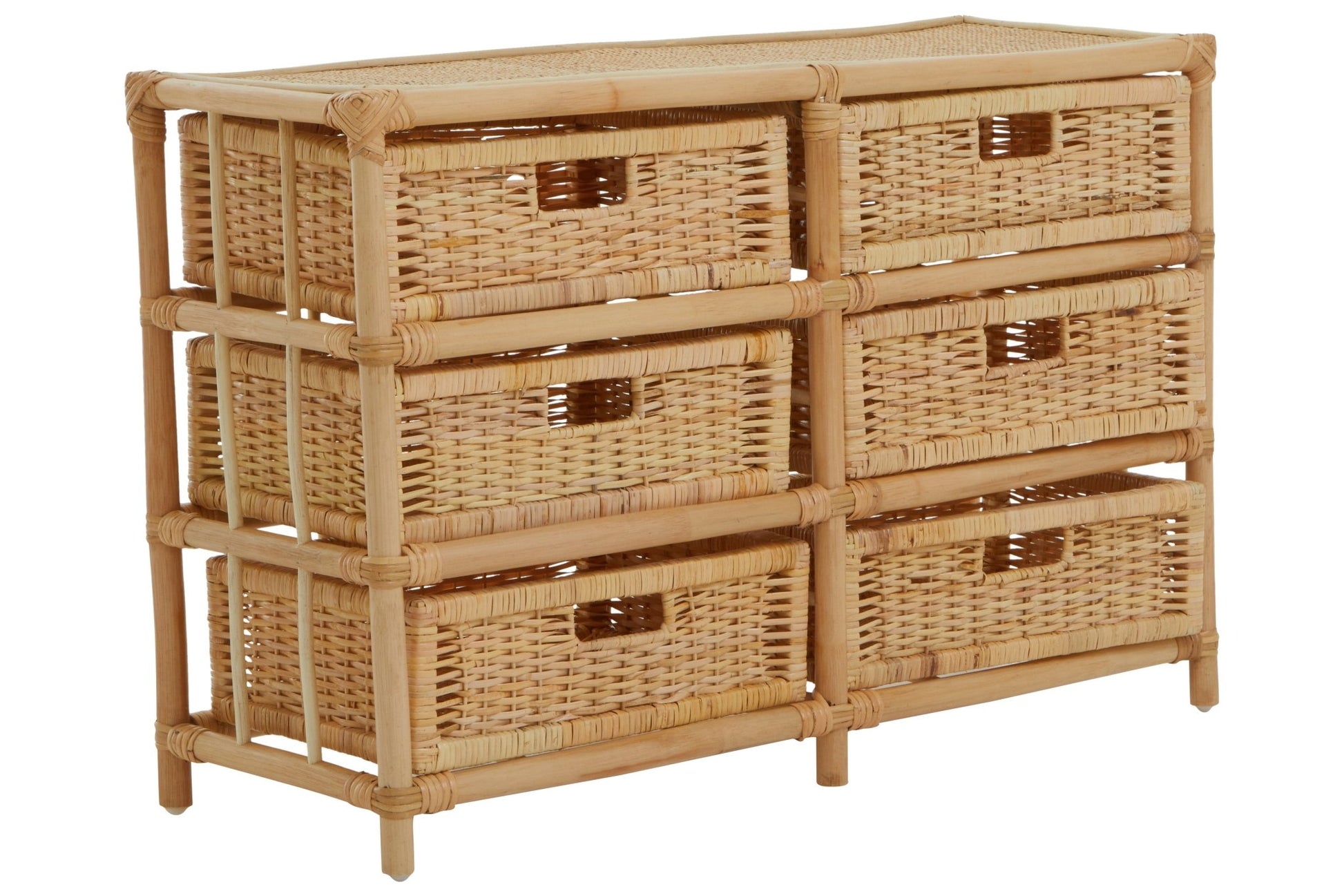 Kai Rattan Six Drawer Chest - Skandi London
