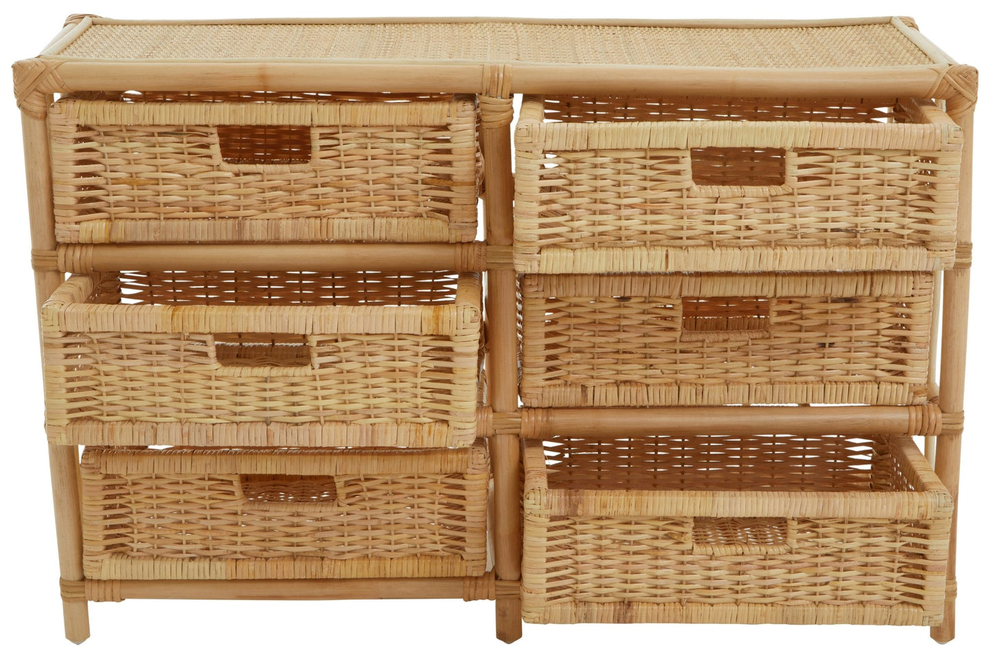 Kai Rattan Six Drawer Chest - Skandi London