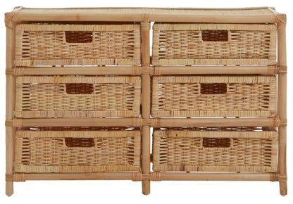 Kai Rattan Six Drawer Chest - Skandi London