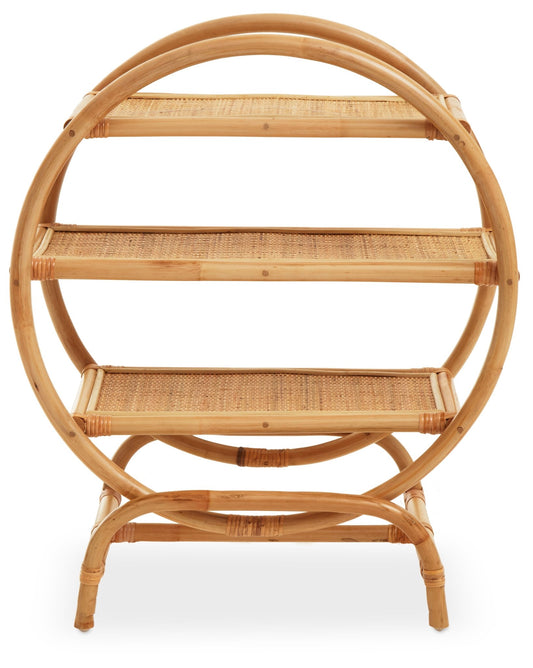 Kai Three Tier Natural Rattan Shelf Unit - Skandi London