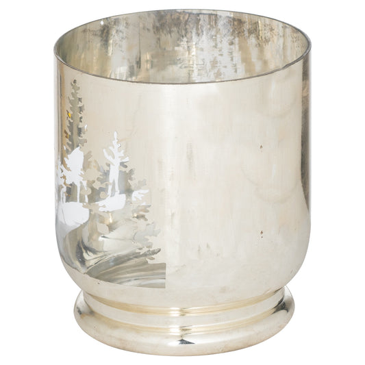 Lund Noel Collection Silver Forest Medium Candle Holder - Skandi London