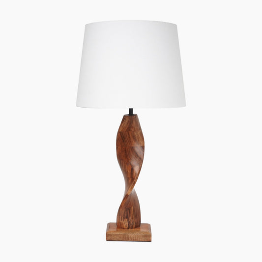 Skandi London Brown Wooden Table Lamp - Skandi London
