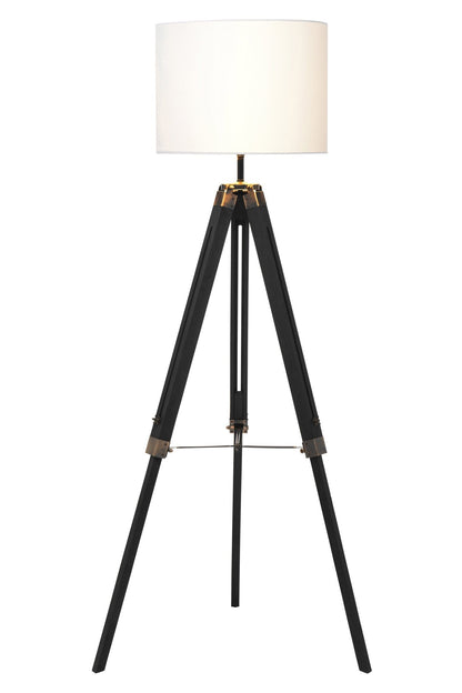 Jarel Tripod Floor Lamp With Black Base - Skandi London
