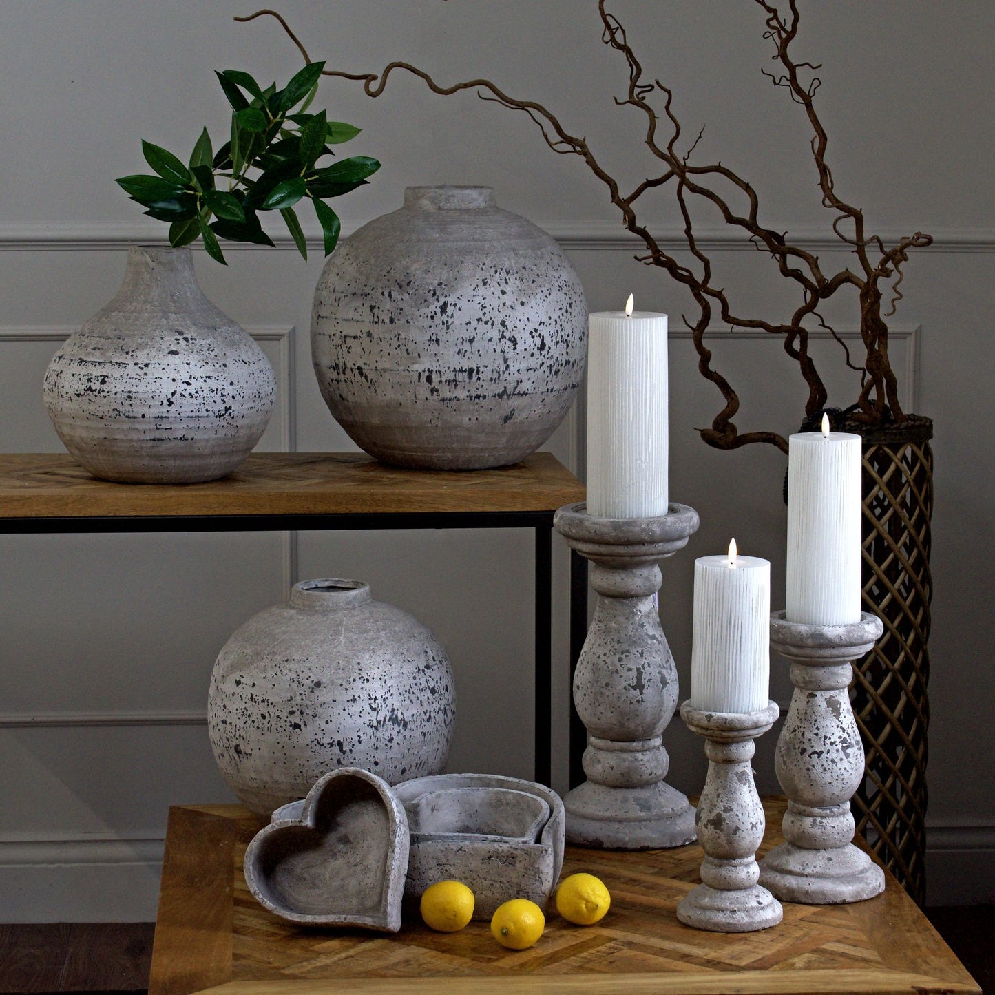 Skandi London Set Of Three Large Stone Ceramic Dishes - Skandi London