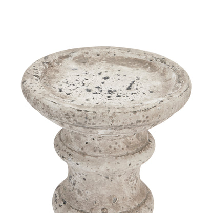 Skandi London Small Stone Ceramic Column Candle Holder - Skandi London