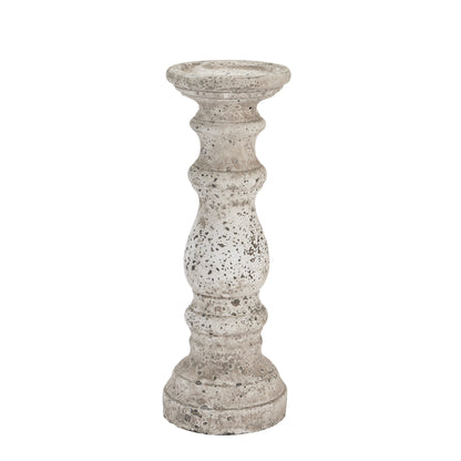Skandi London Small Stone Ceramic Column Candle Holder - Skandi London