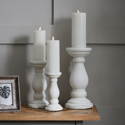Skandi London Matt White Ceramic Candle Holder - Skandi London