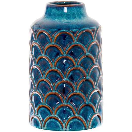 Loen Collection Scalloped Indigo Vase - Skandi London
