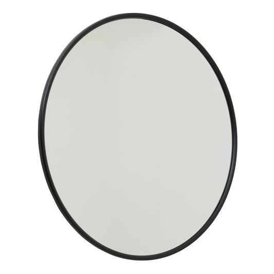Skandi London Black Large Circular Metal Wall Mirror - Skandi London