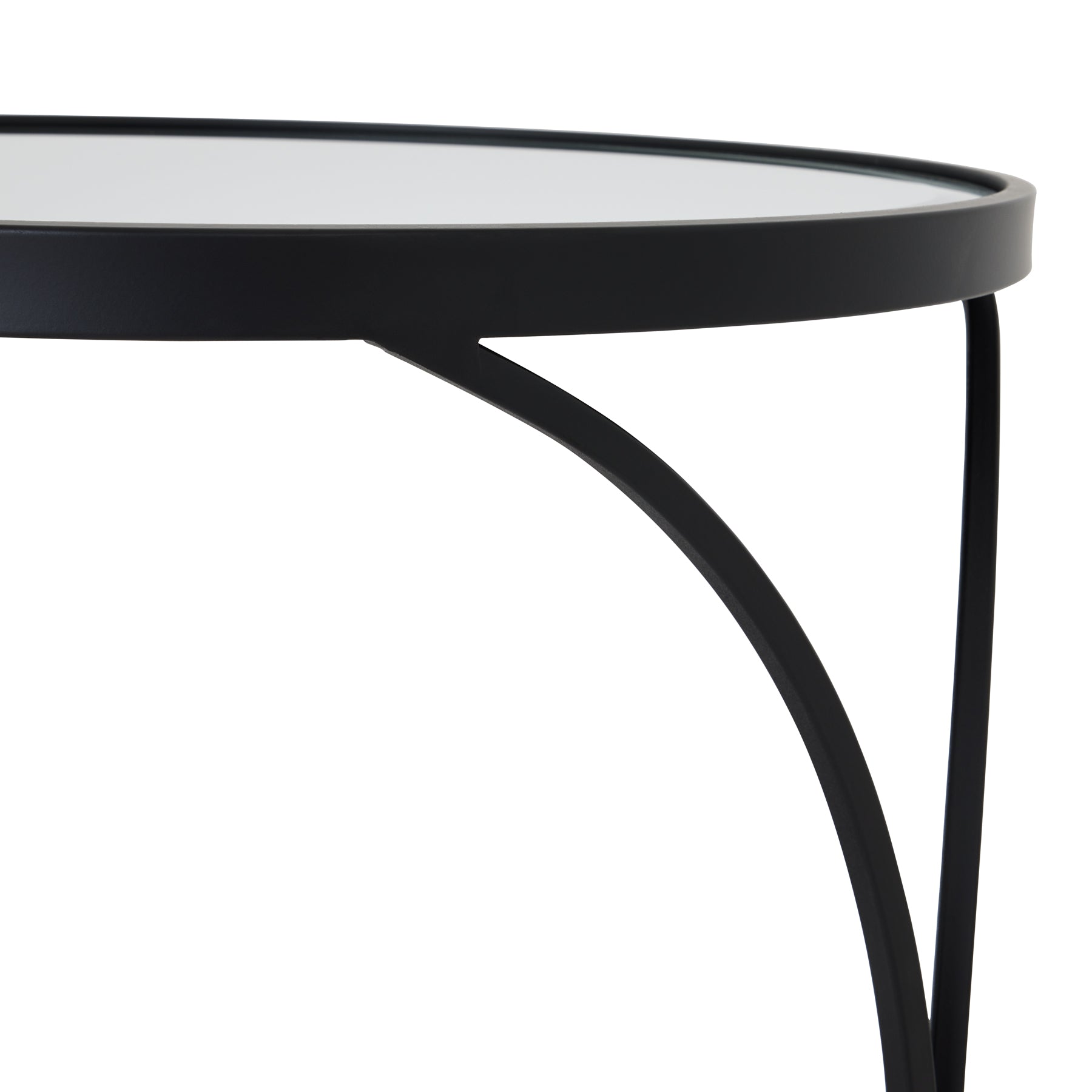 Hverager Set Of Two Black Mirrored Side Tables - Skandi London