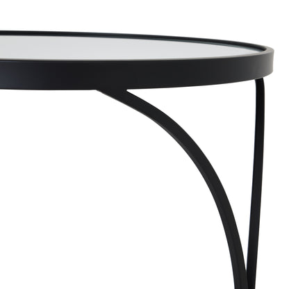 Hverager Set Of Two Black Mirrored Side Tables - Skandi London