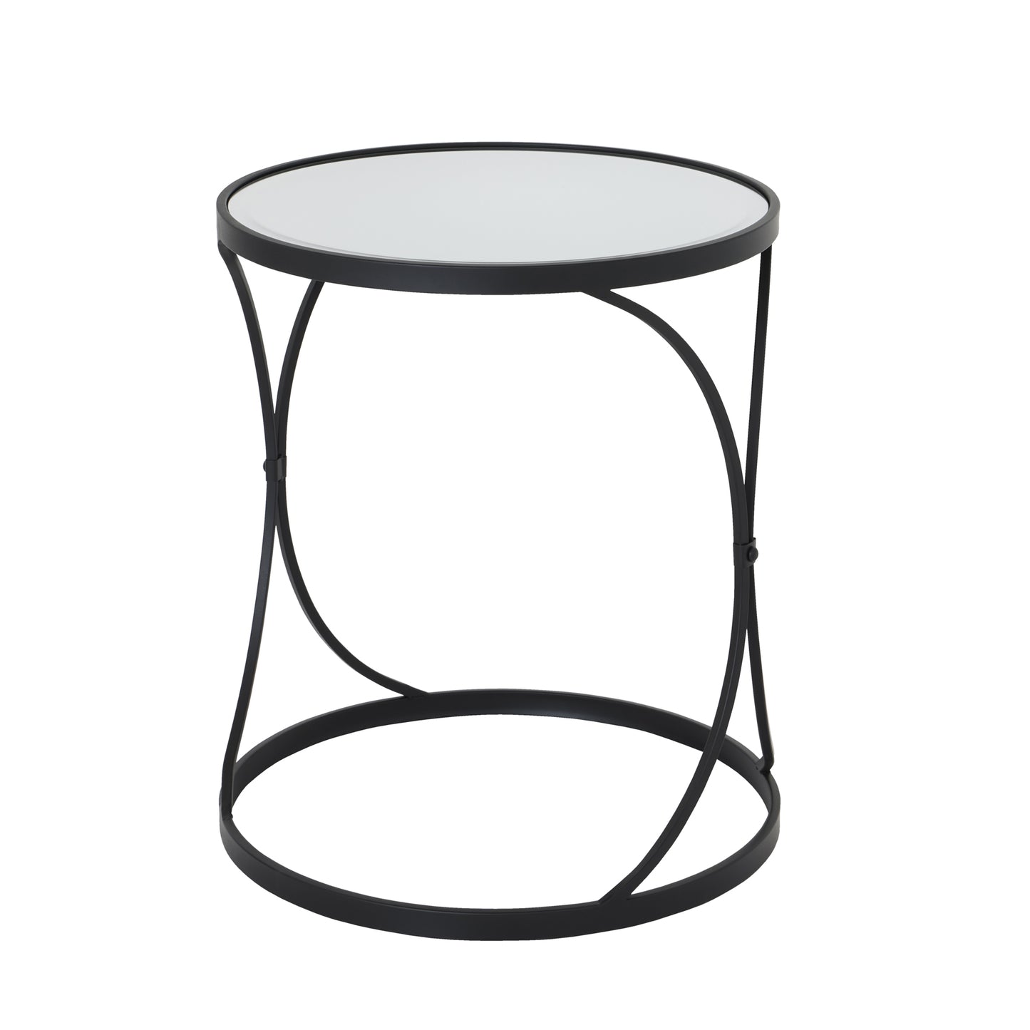 Hverager Set Of Two Black Mirrored Side Tables - Skandi London