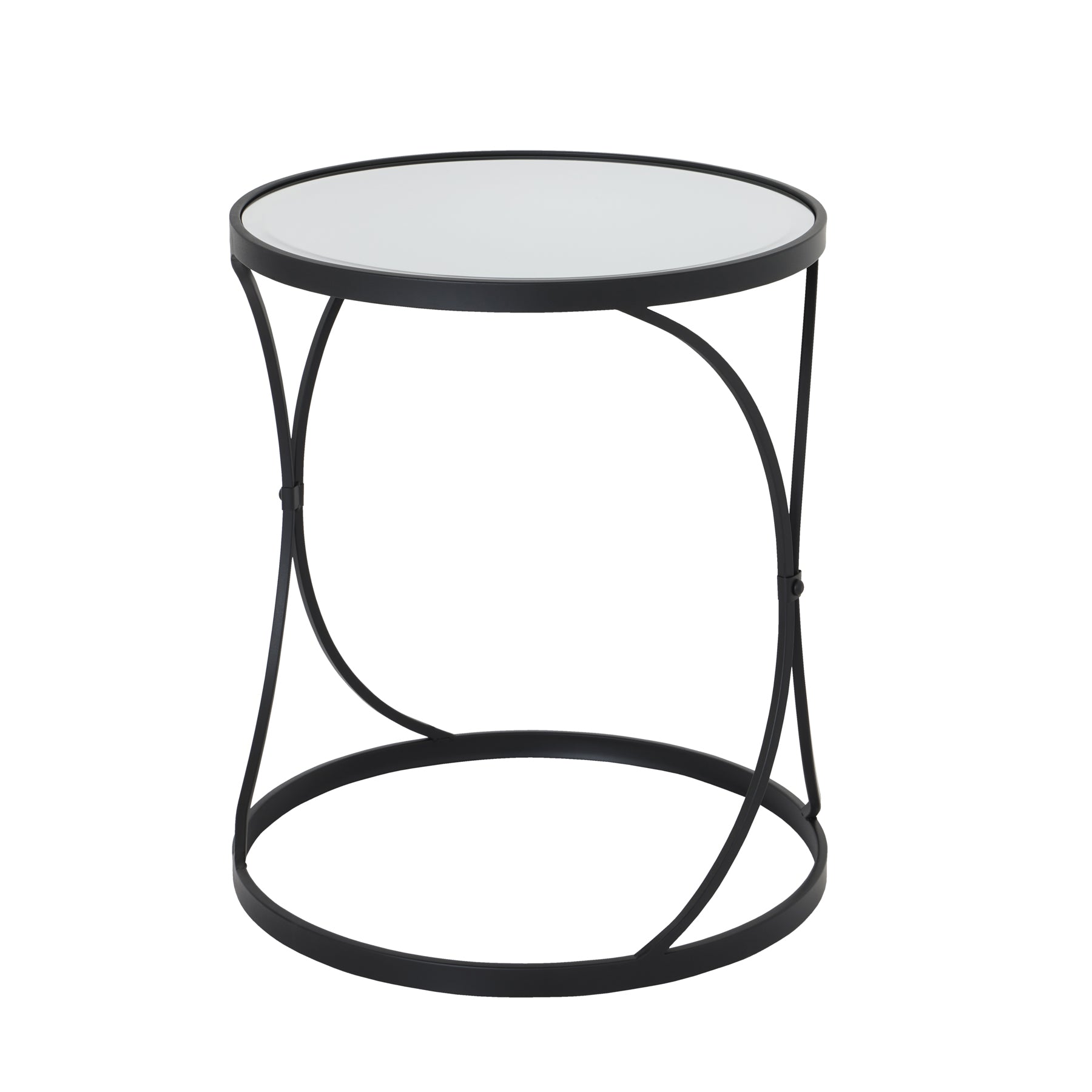 Hverager Set Of Two Black Mirrored Side Tables - Skandi London