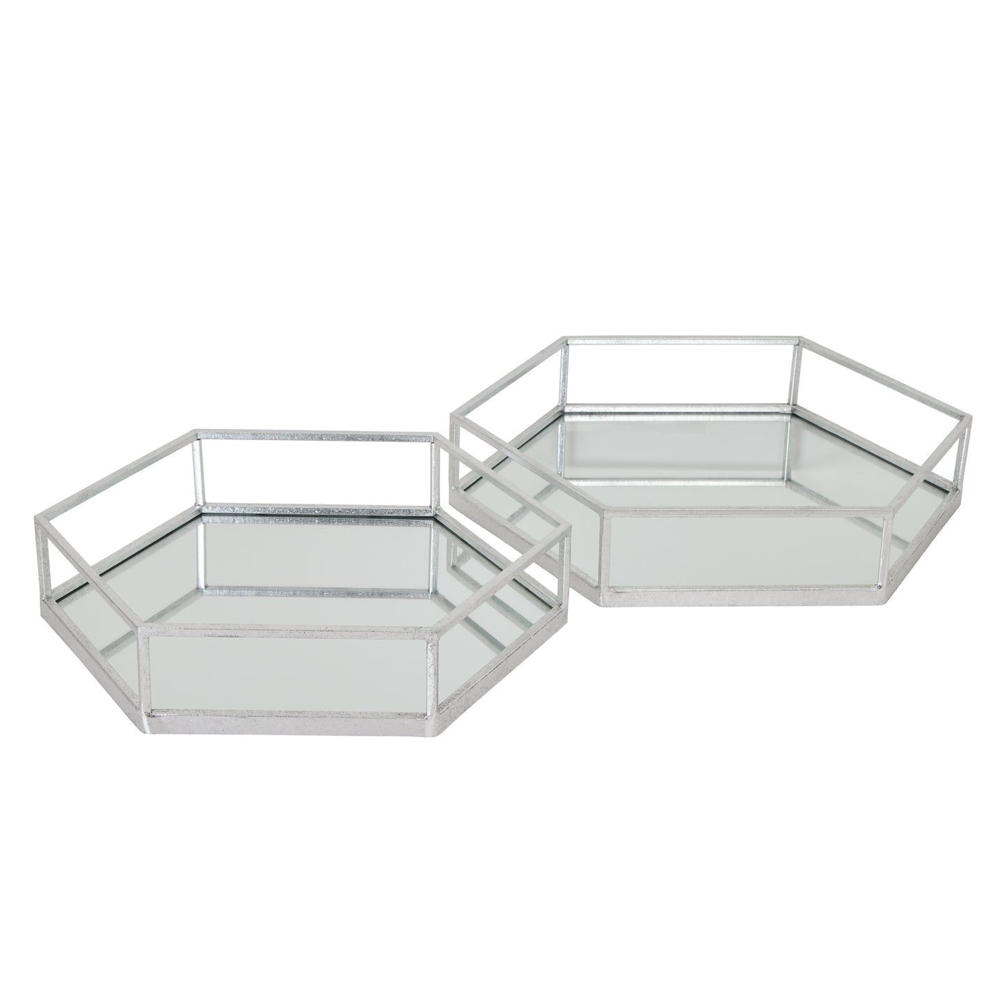 Silver Hexagon Set Of Two Trays - Skandi London