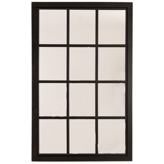 Skandi London Black Wooden Window Mirror - Skandi London