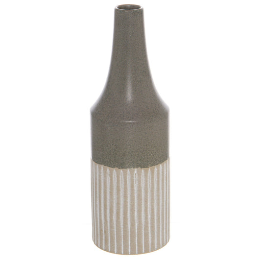 Kongsberg Collection Grey Ceramic Convex Vase - Skandi London