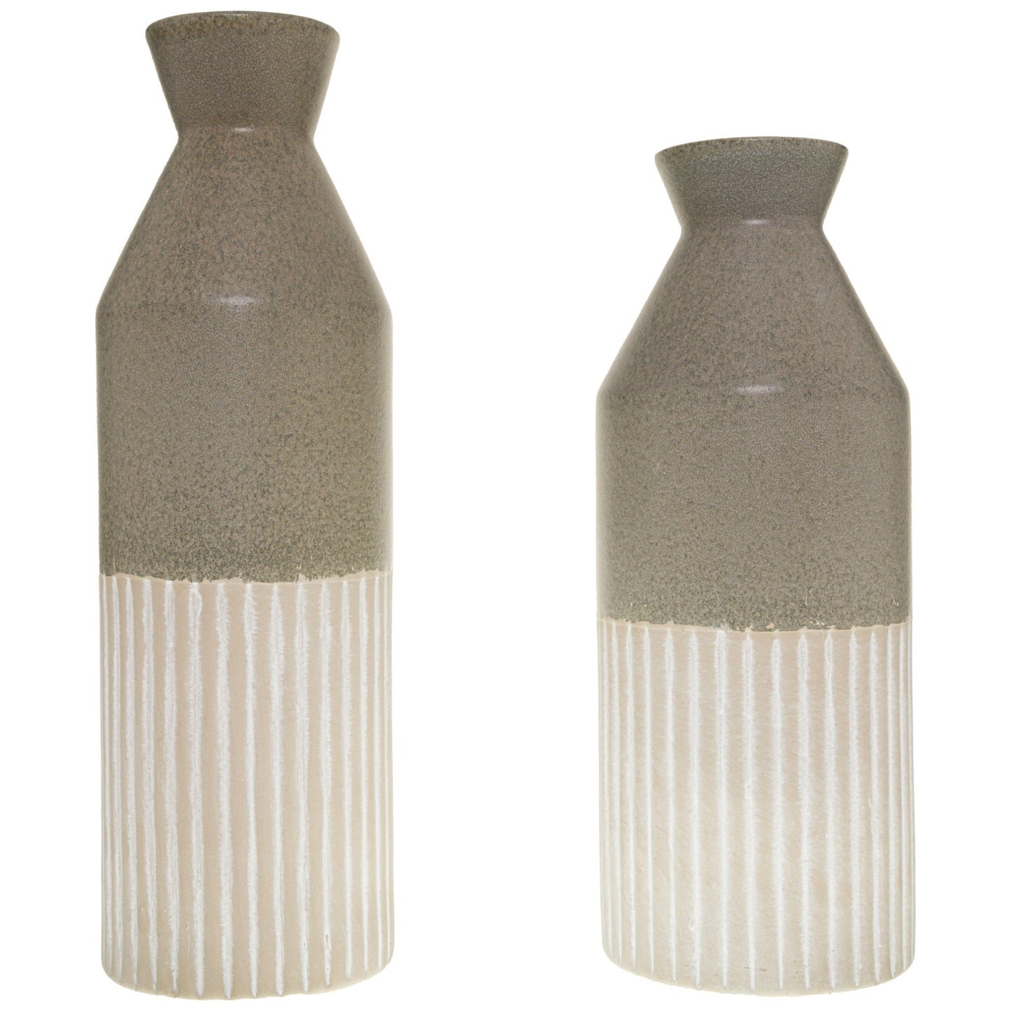 Kongsberg Collection Grey Ceramic Ellipse Tall Vase - Skandi London