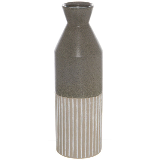 Kongsberg Collection Grey Ceramic Ellipse Tall Vase - Skandi London