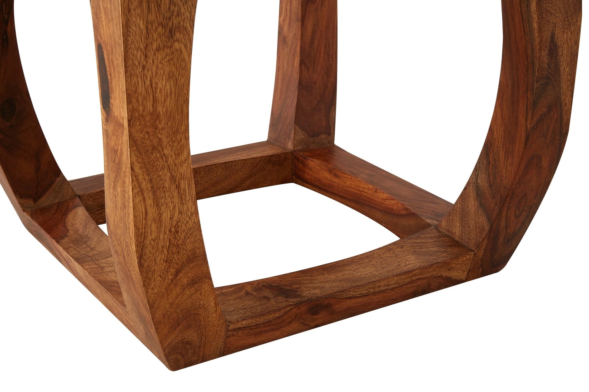 Bernt Sheesham Wood And Jute Boho Stool - Skandi London