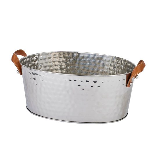 Skandi London Silver Large Leather Handled Champagne Cooler - Skandi London