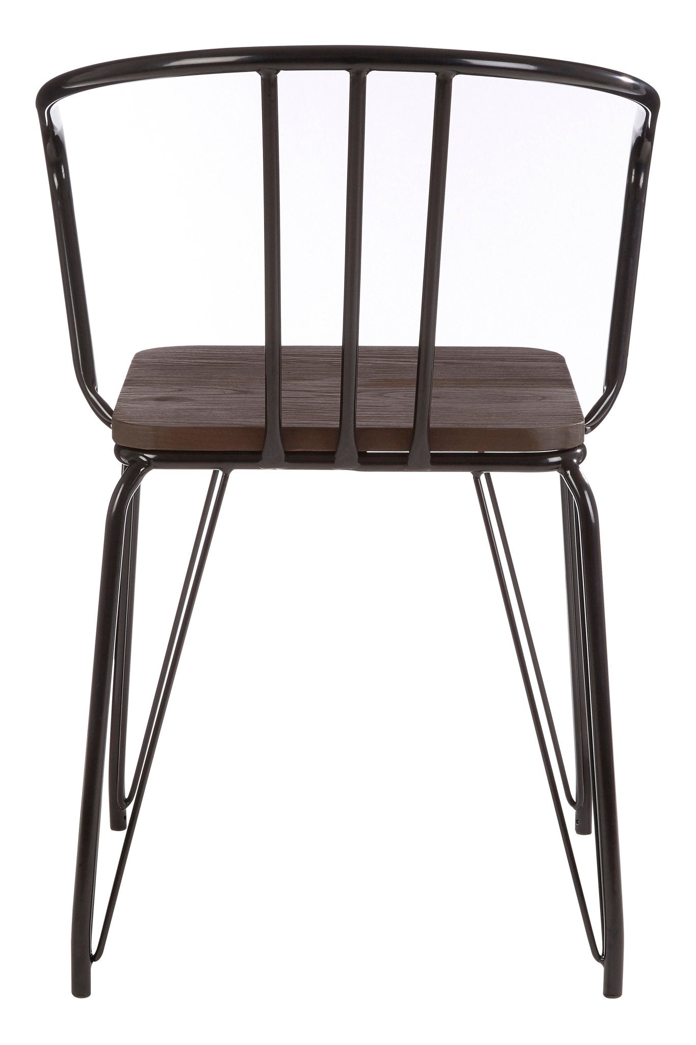Dahlia Black Metal And Elm Wood Arm Chair - Skandi London