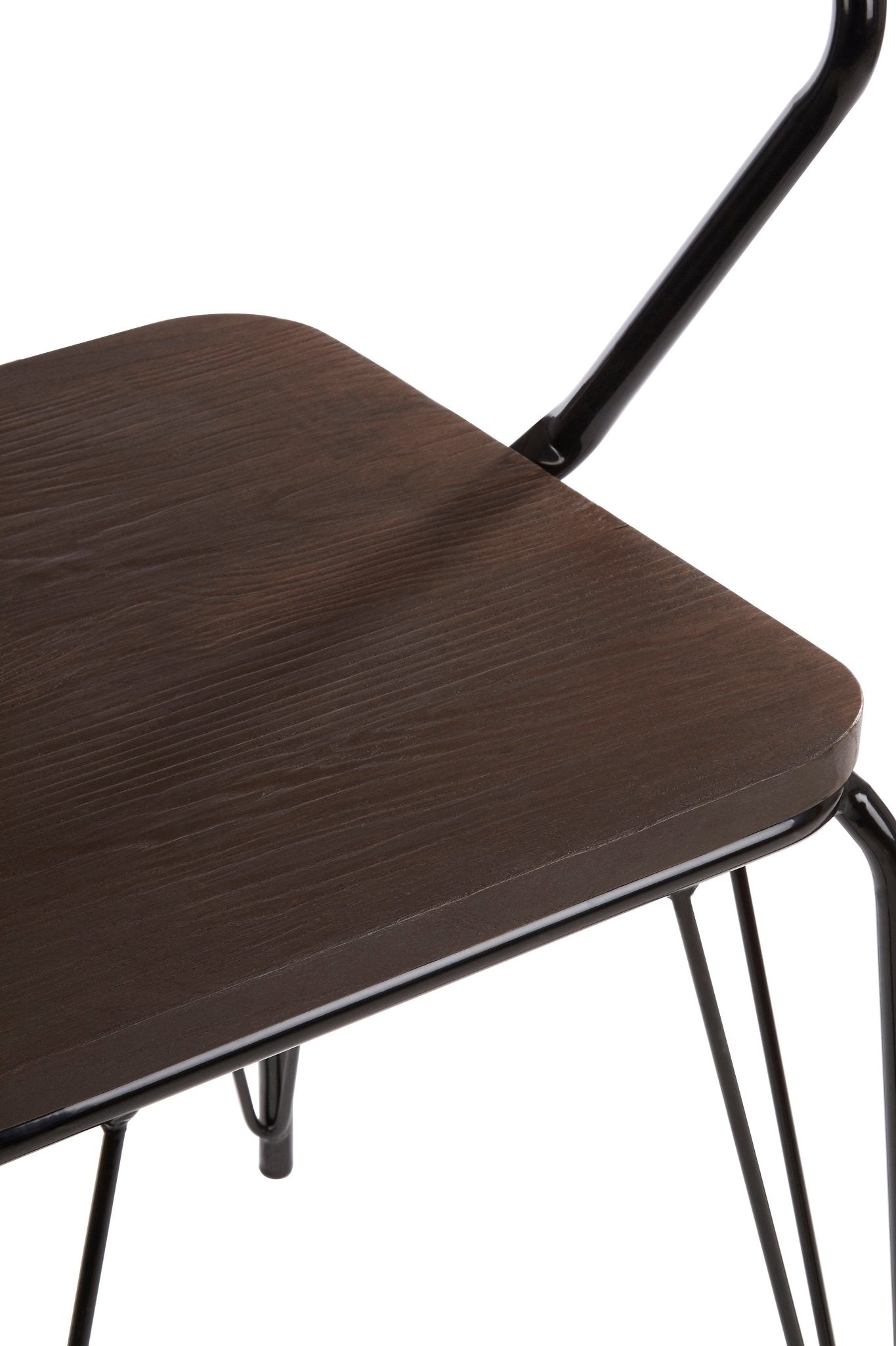 Dahlia Black Metal And Elm Wood Arm Chair - Skandi London