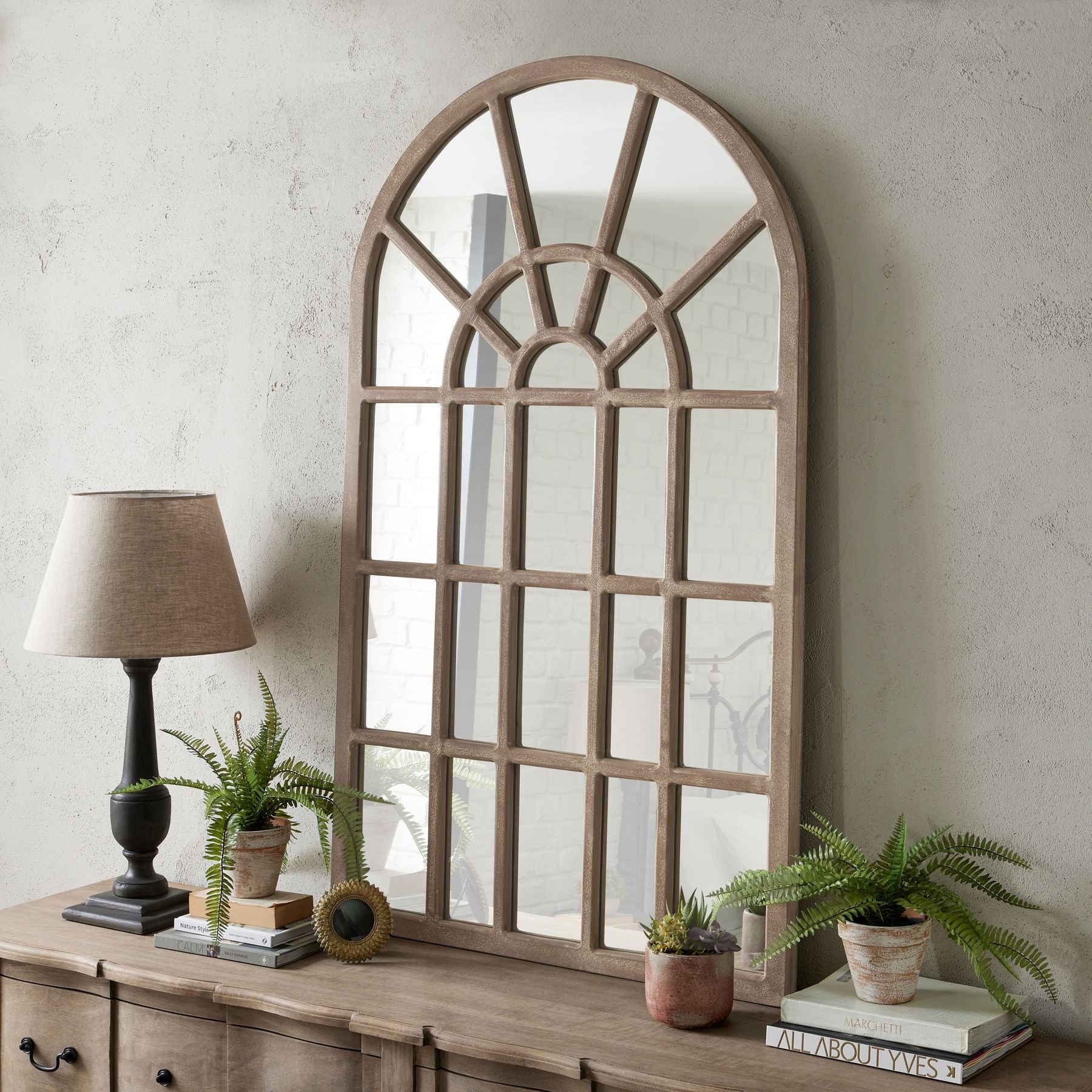 Imatra Arched Paned Wall Mirror - Skandi London