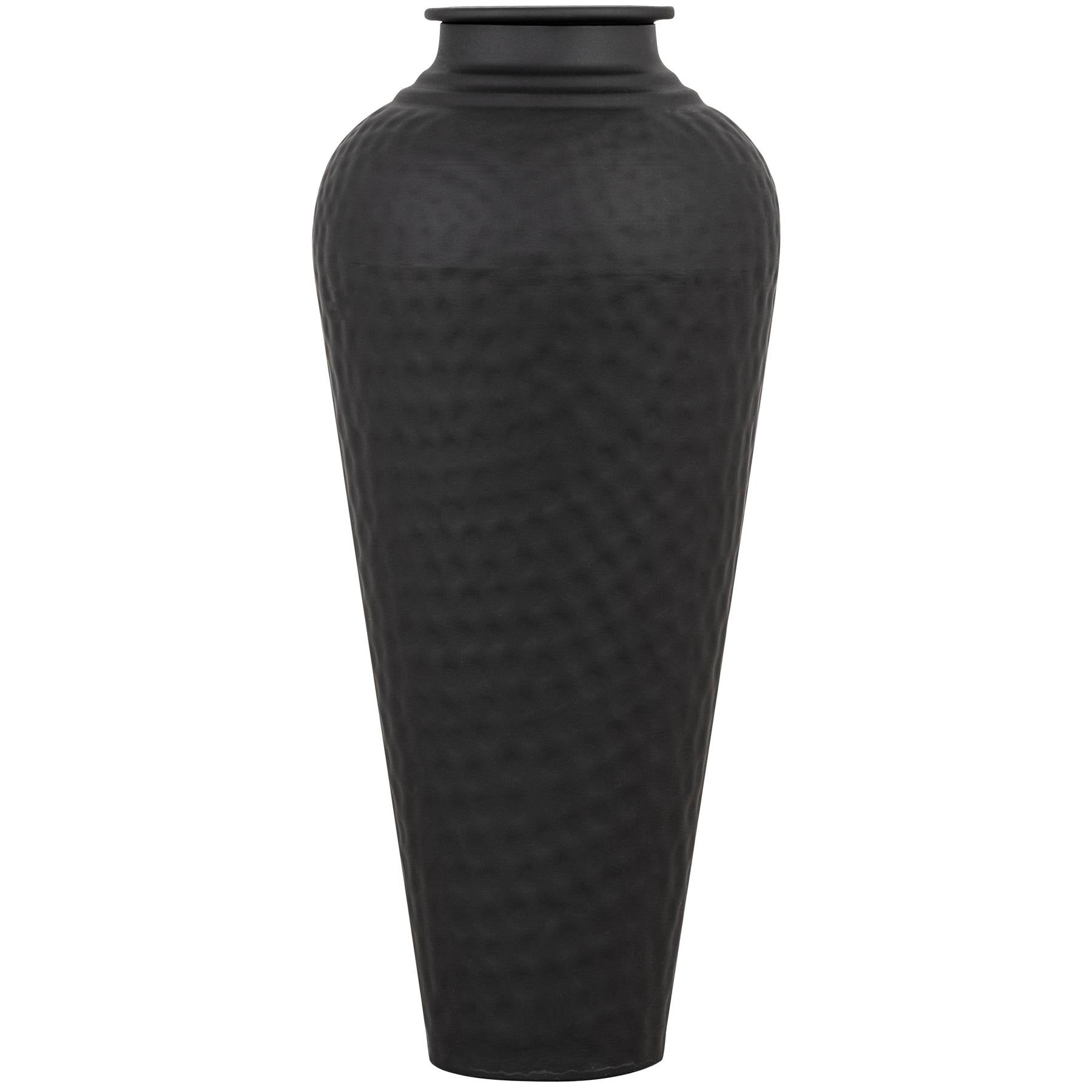 Skandi London Matt Black Hammered Vase With Lid - Skandi London