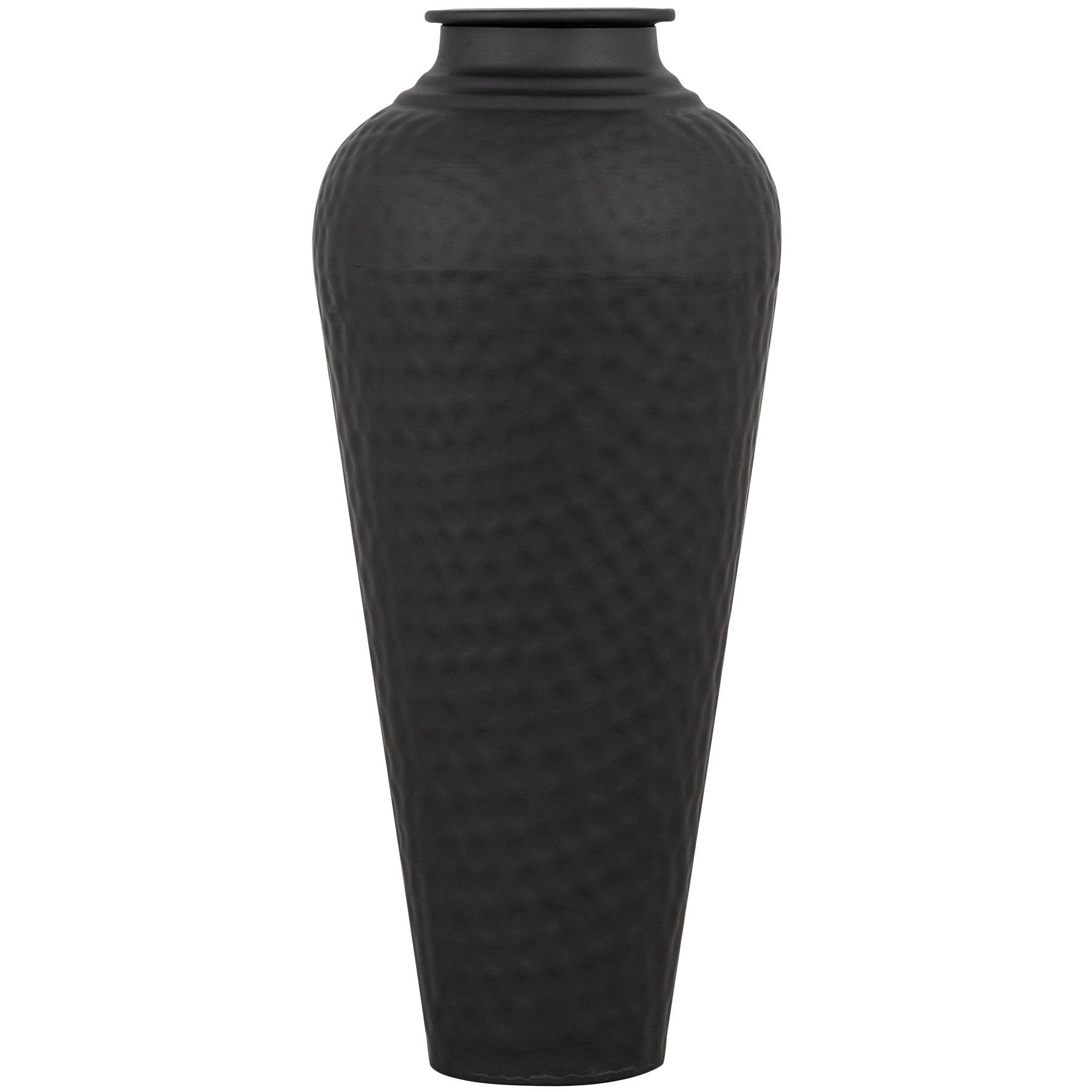 Skandi London Matt Black Hammered Vase With Lid - Skandi London