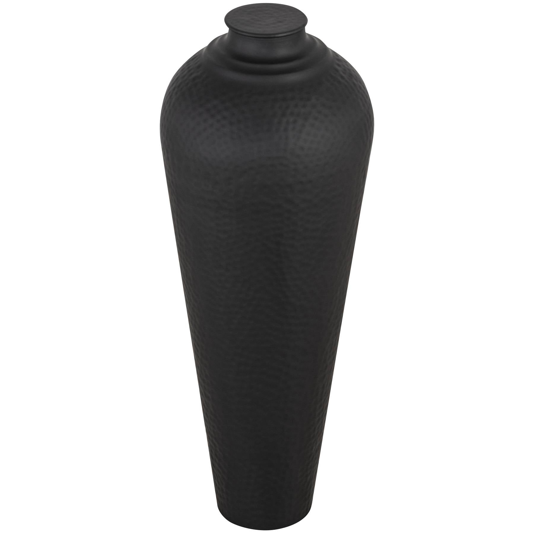 Skandi London Matt Black Medium Hammered Vase With Lid - Skandi London