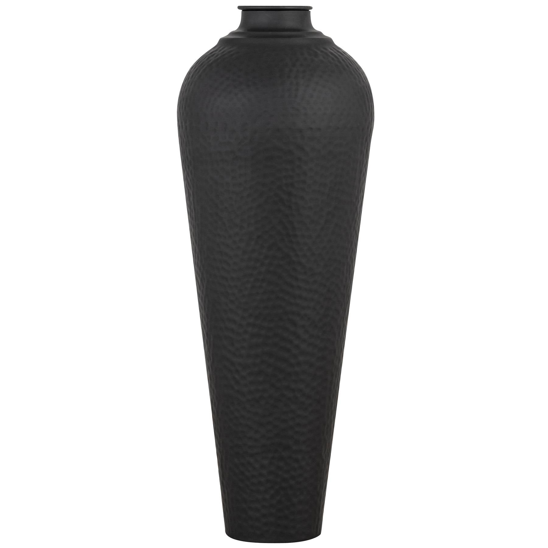 Skandi London Matt Black Medium Hammered Vase With Lid - Skandi London
