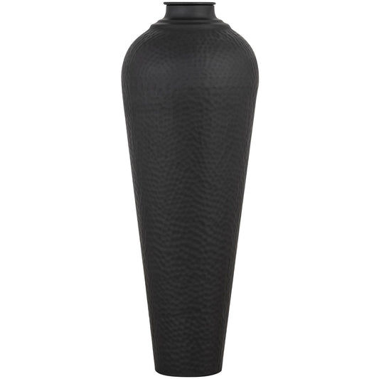 Skandi London Matt Black Medium Hammered Vase With Lid - Skandi London