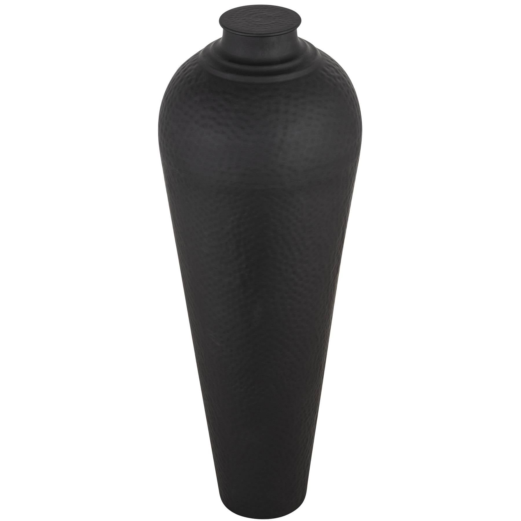 Skandi London Matt Black Large Hammered Vase With Lid - Skandi London
