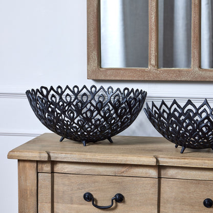 Skandi London Black Cast Large Lattice Bowl - Skandi London