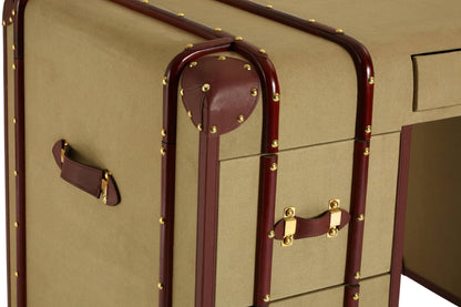 Caren Leather Trim Canvas Desk - Skandi London