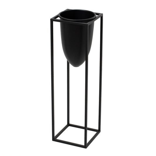 Skandi London Matt Black Bullet Planter On Black Frame - Skandi London