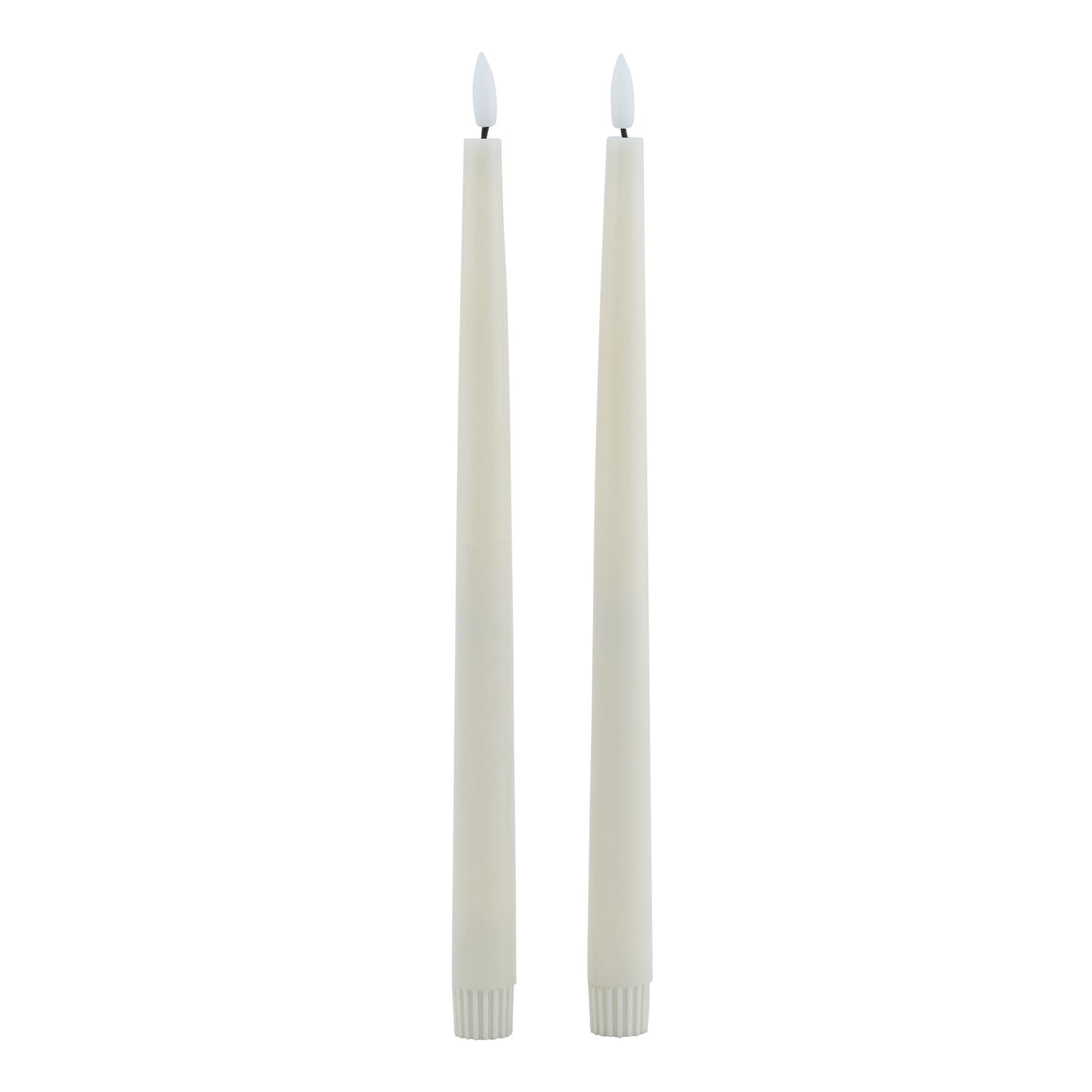 Luksus Collection S/2 Taupe LED Wax Dinner Candles - Skandi London