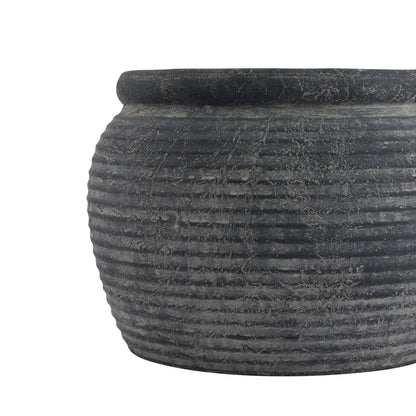 Malmo Grey Rimmed Plant Pot - Skandi London