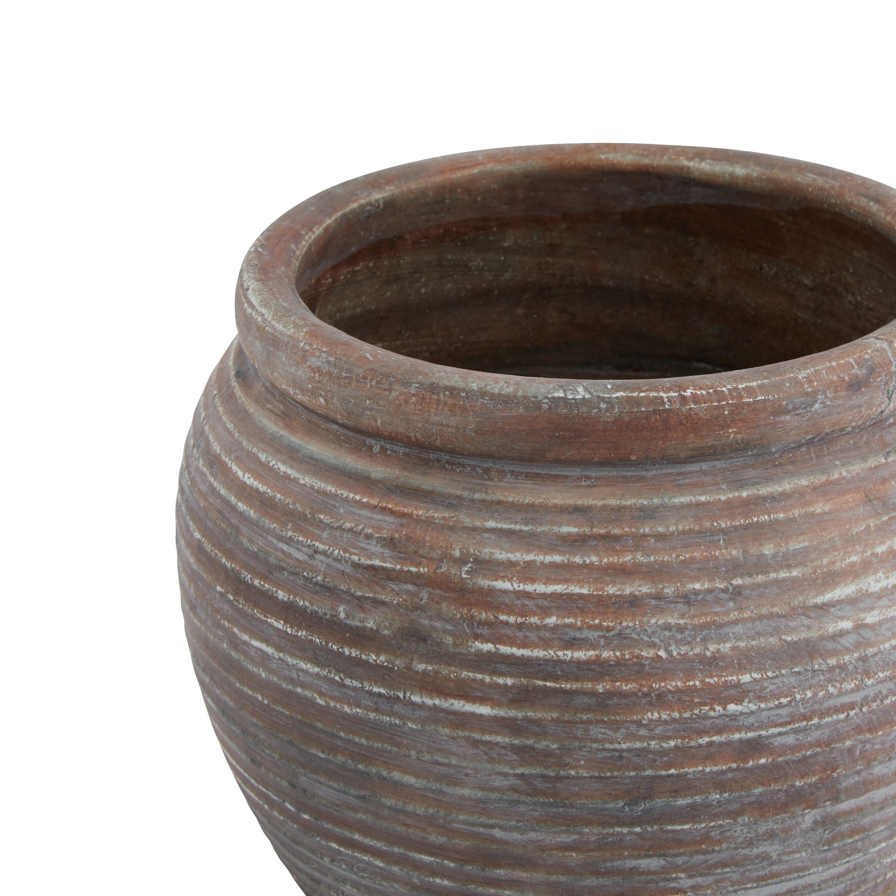Lofoten Brown Diameter Rimmed Plant Pot - Skandi London