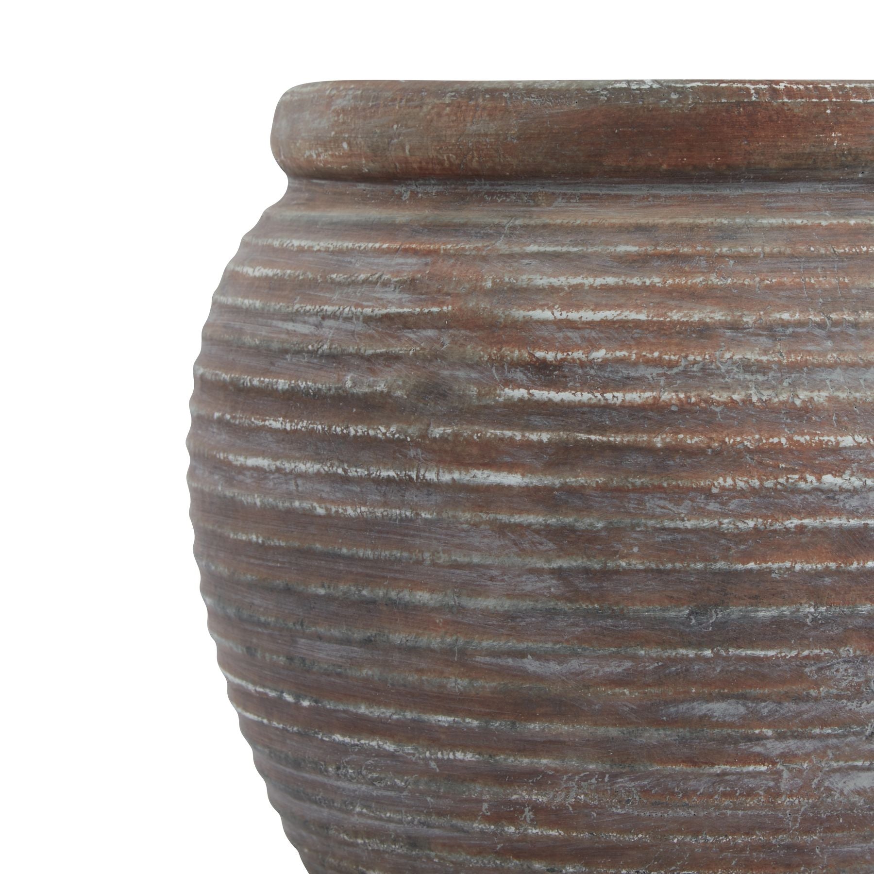 Lofoten Brown Diameter Rimmed Plant Pot - Skandi London