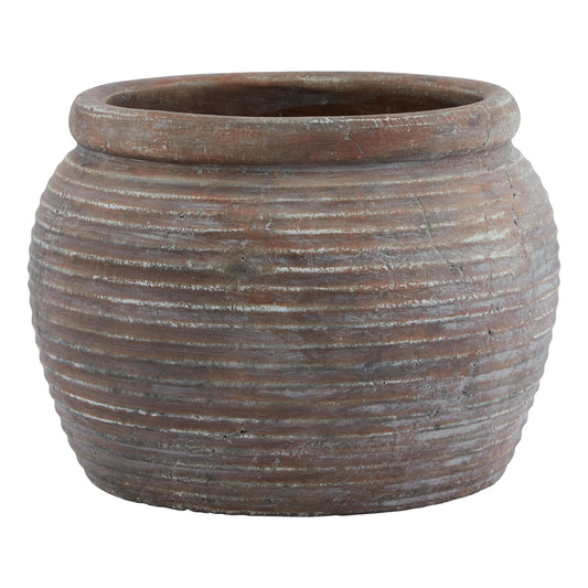 Lofoten Brown Diameter Rimmed Plant Pot - Skandi London