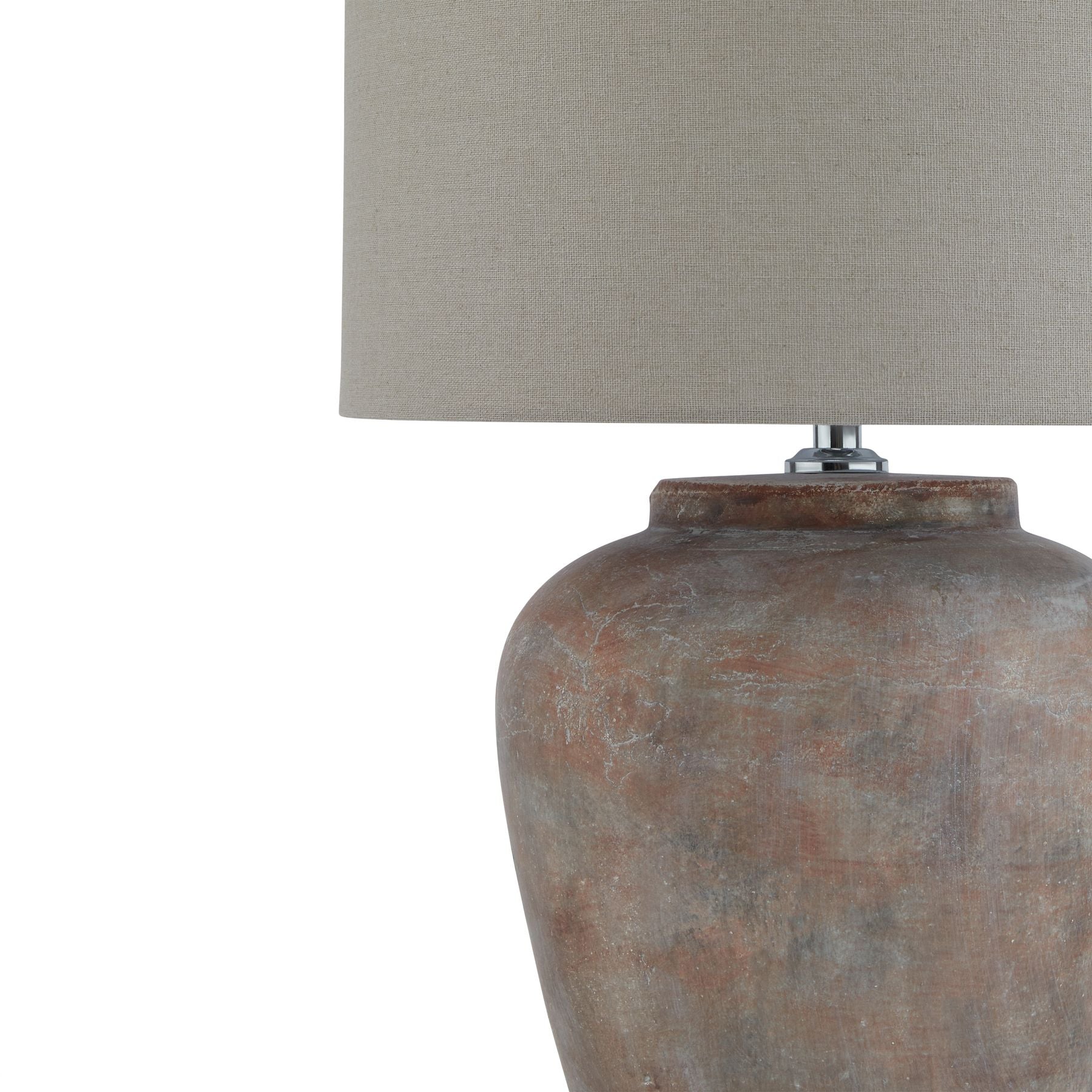 Lofoten Brown Table Lamp With Linen Shade - Skandi London