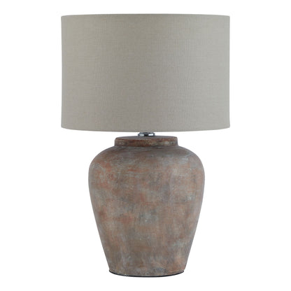 Lofoten Brown Table Lamp With Linen Shade - Skandi London