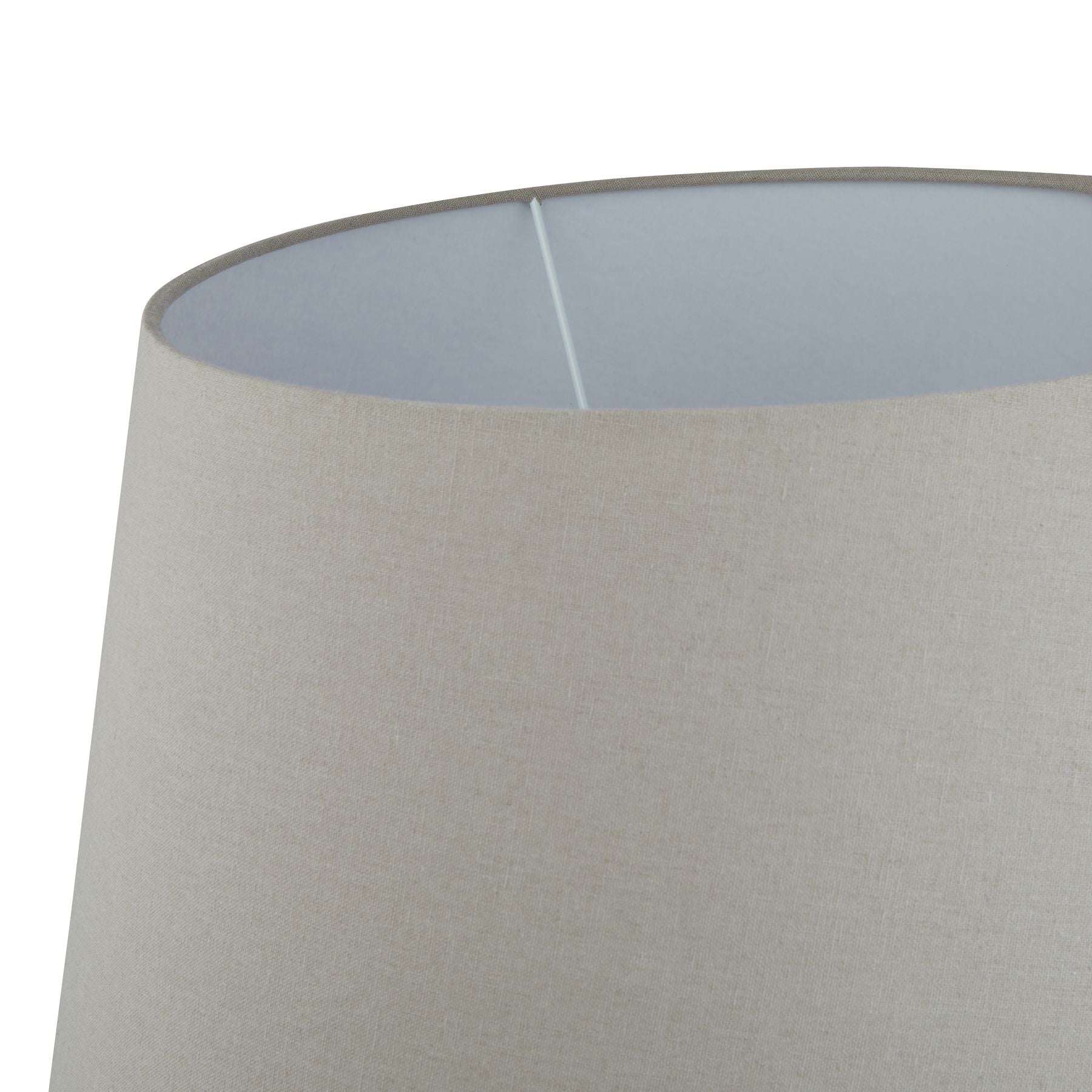 Lofoten Brown Round Table Lamp With Linen Shade - Skandi London