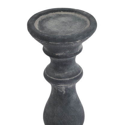 Malmo Grey Column Candle Holder - Skandi London
